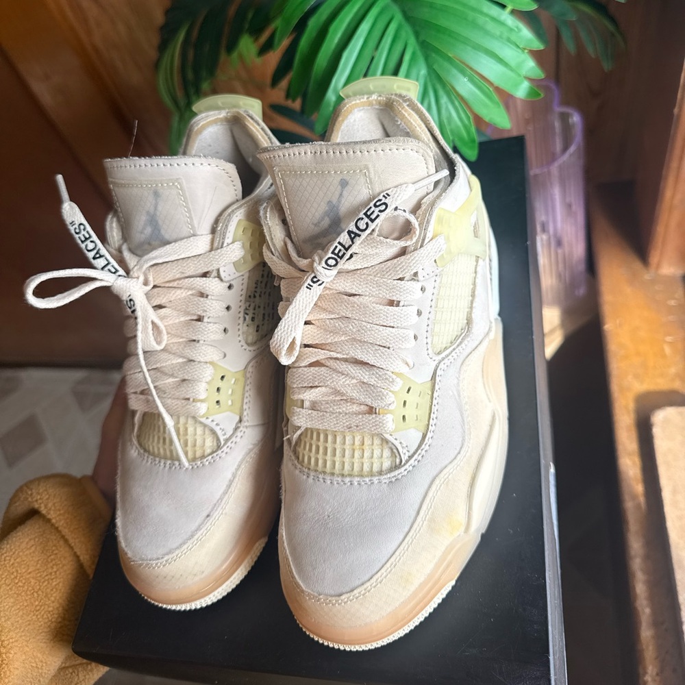 Off-White Beige and Yellow Women's Sneakers